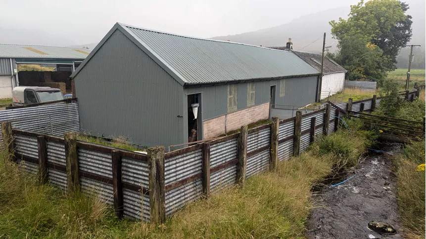 Camera trap on farm shed