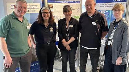 Sheep Scab discussion presenters pose for a photo in front of the EPIC stand.